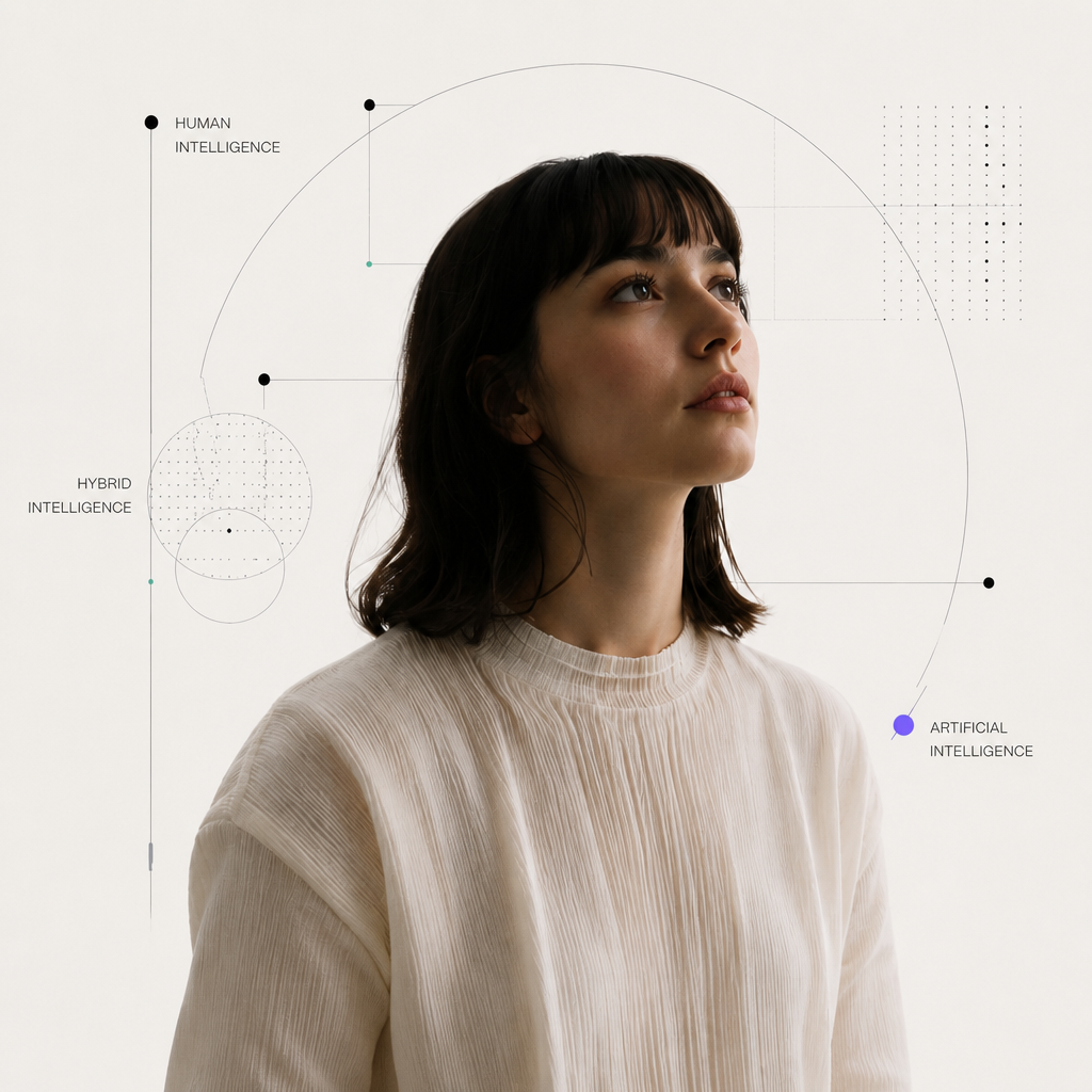 Editorial portrait — the human side of hybrid intelligence